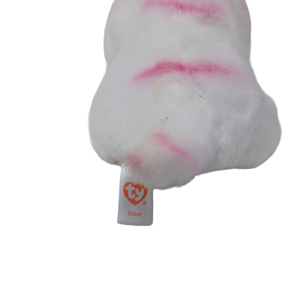 Ty Tabor White Tiger Pink Stripes Beanie Baby VelveTy‎ Stuffed Animal Plush 6" - Picture 9 of 10